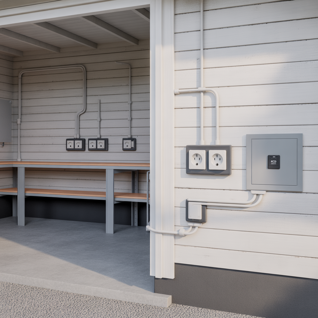 eluttag i forrad och garage regler placering och skydd