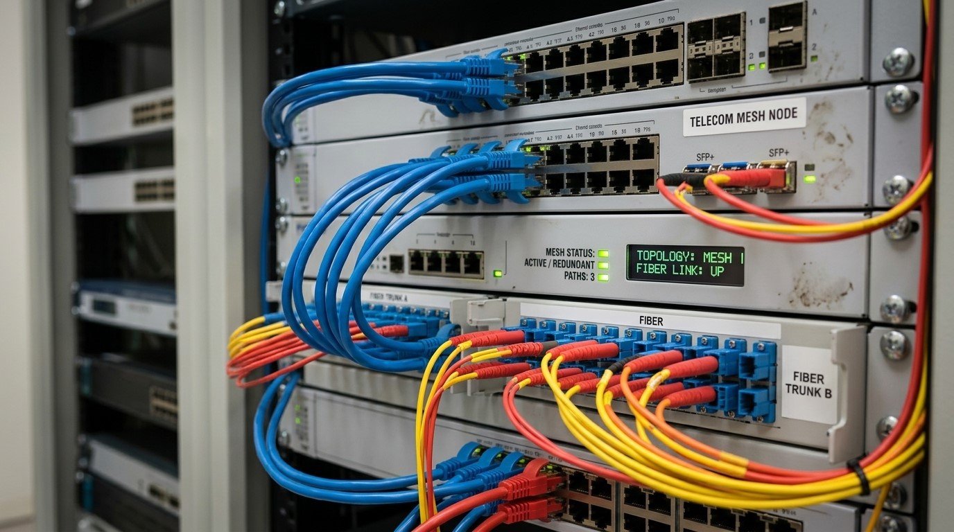 Telekom Mesh nätverk Fiber Nätverksinstallation